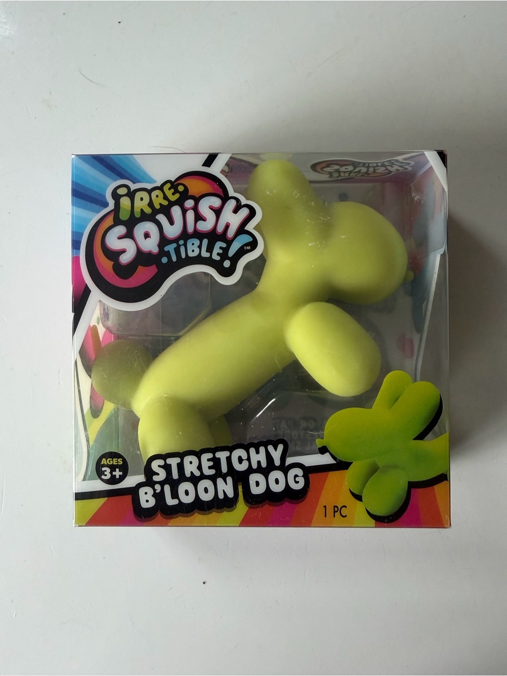 JARU Irresquishtible Stretchy B'loon Dog Toy - Yellow Green